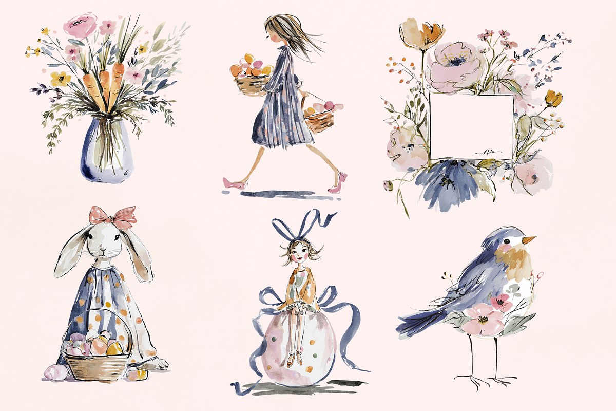 Blooming Country Set, an Animal Illustration by GiraffeCreative (Photo 3 of 20)