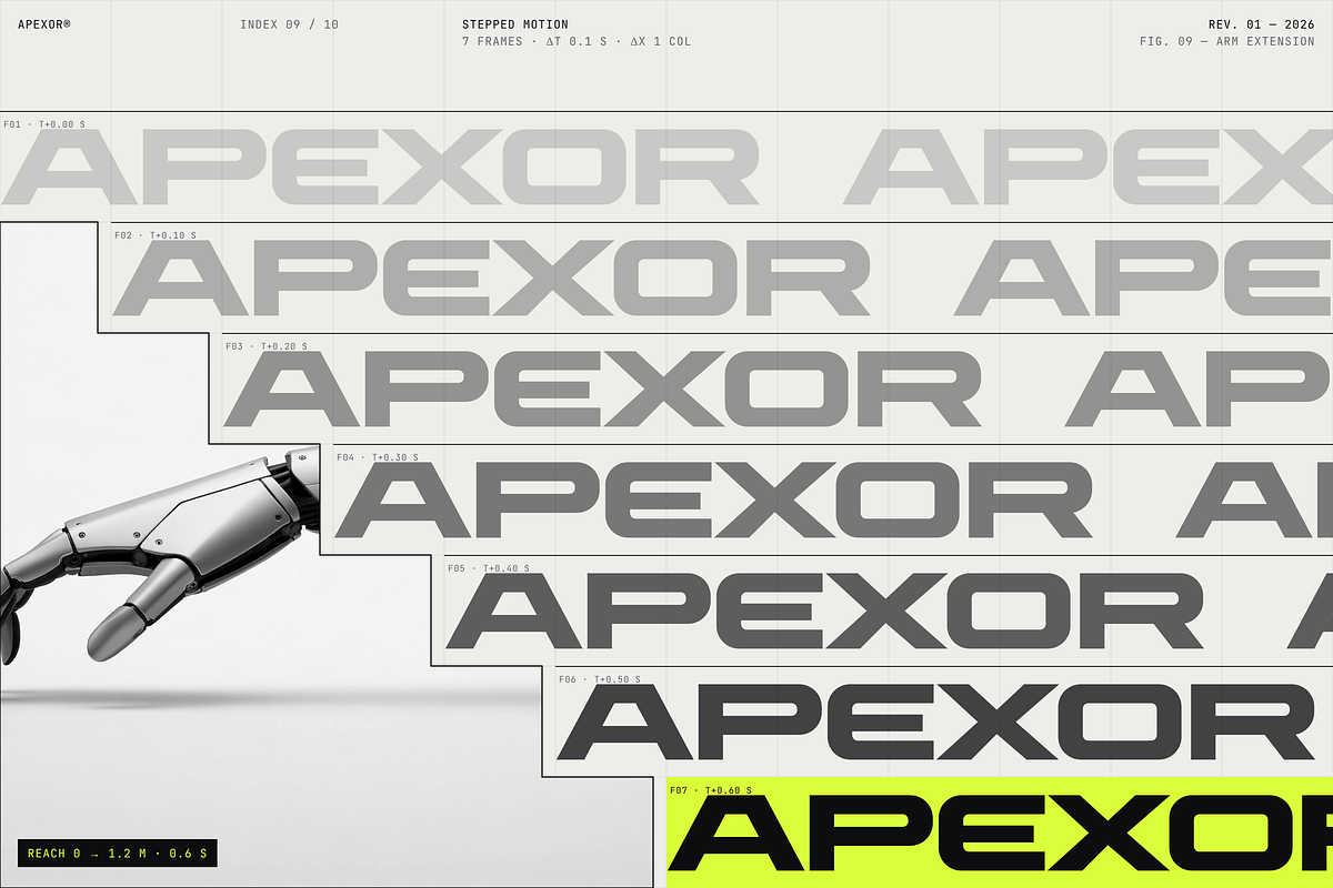 Apexor Futuristic Geometric Display, a Sans Serif Font by HipFonts (Photo 10 of 17)