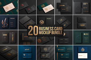 20 Gold Foil Business Card Mockup, a Product Mockup by Ovious.studio