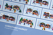 People at Christmas market, fair set, a Seasonal Illustration by Good Studio (Thumbnail 1 of 8)