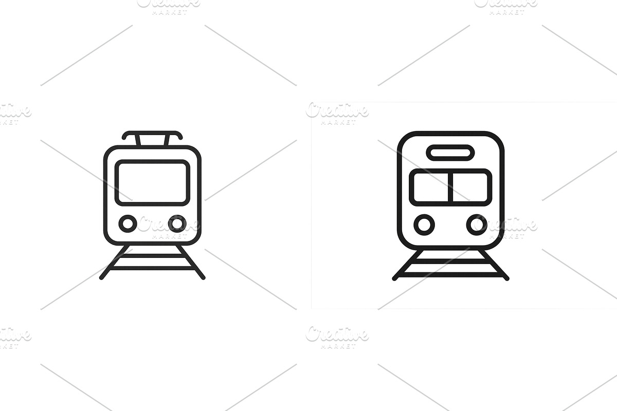 Two minimalist train icons, a Transportation Illustration by ZinetroN