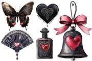 Vintage Valentine Gothic Clipart, an Illustration by Design Market (Thumbnail 3 of 5)