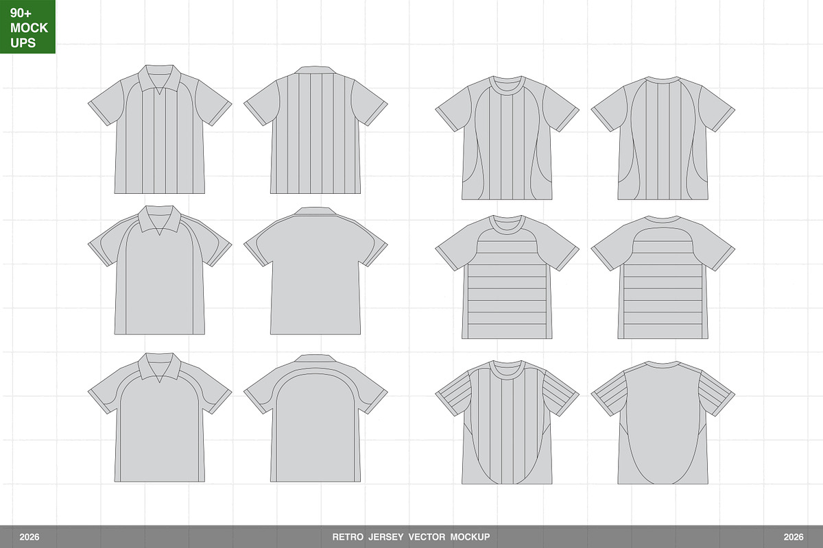 Retro Sports Jersey Vector Mockup, an Apparel Mockup by Irhasalfahad (Photo 5 of 8)