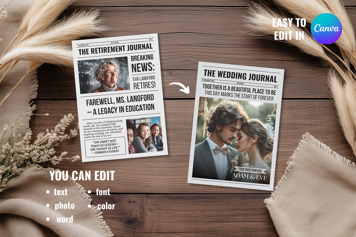 Newspaper Retirement Template, an Invitation Template by ZoloDesignHub (Photo 5 of 10)