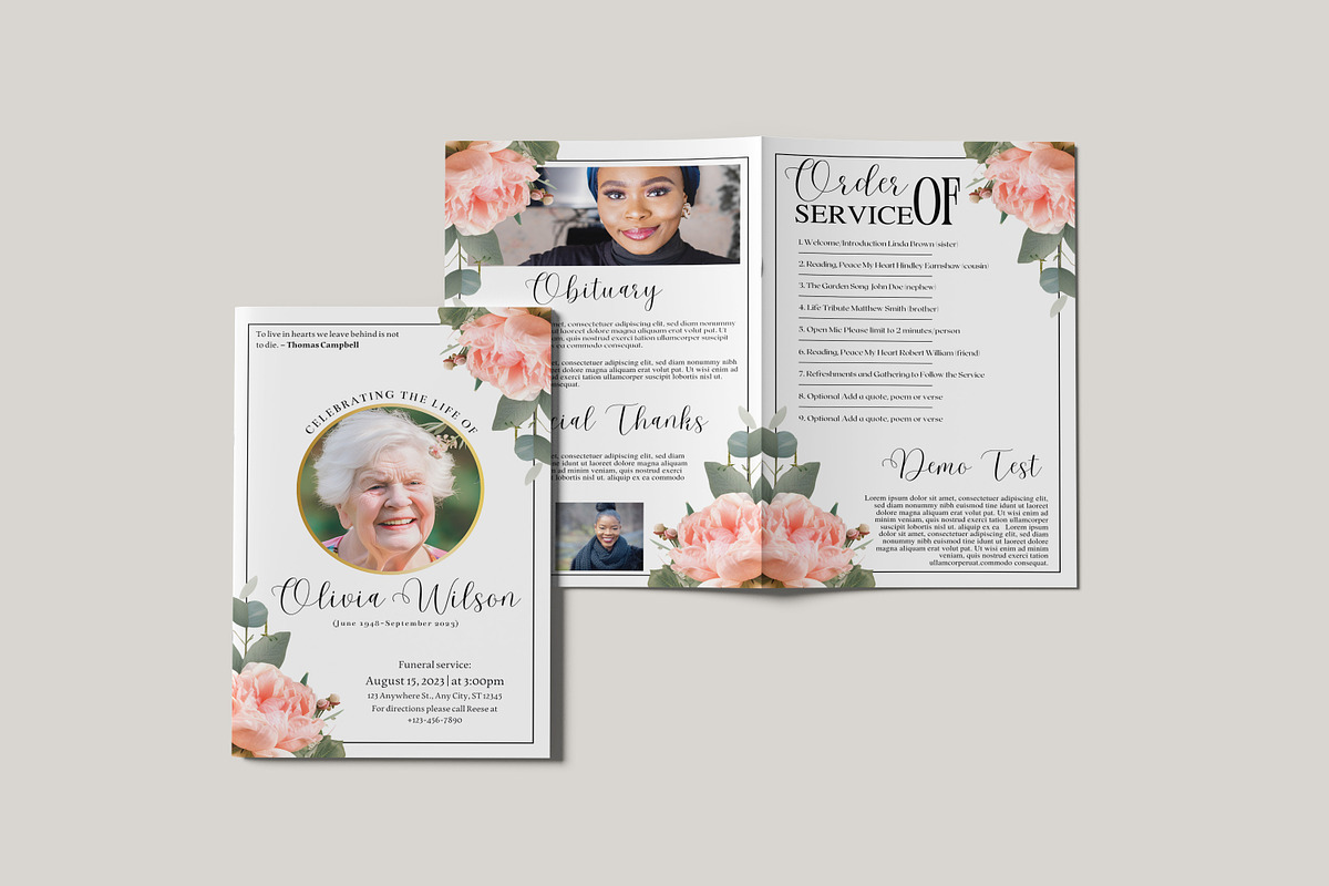 Funeral Program Announcement, a Templates & Theme by iloveTemplate (Photo 2 of 3)