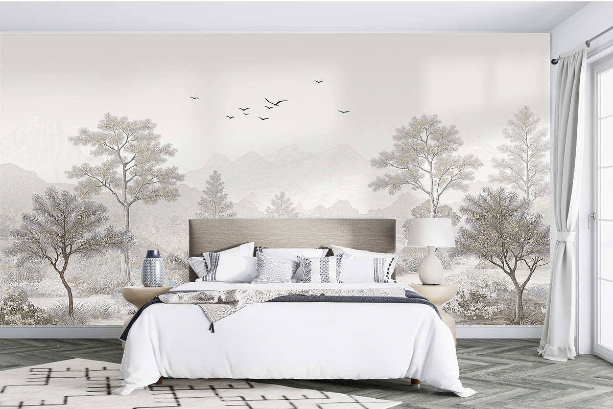 Abstract Forest Art Wallpaper Set, an Illustration by fei long (Photo 7 of 10)