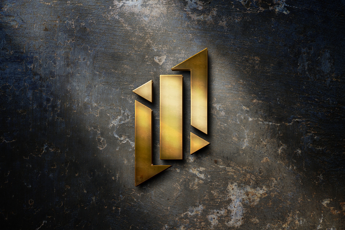 gold texture business logo mockup, a Product Mockup by yokbisayok (Photo 3 of 3)