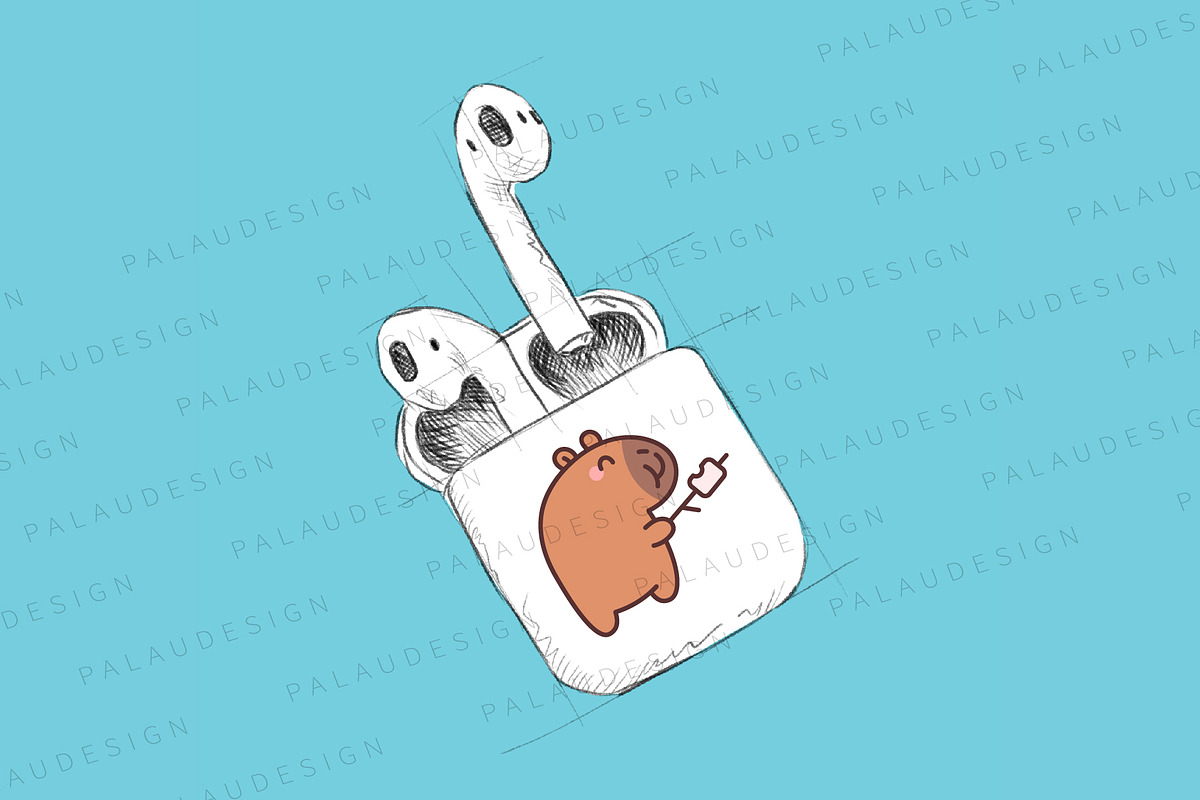 Kawaii Capybara Picnic Character, an Animal Illustration by Palau (Photo 7 of 12)