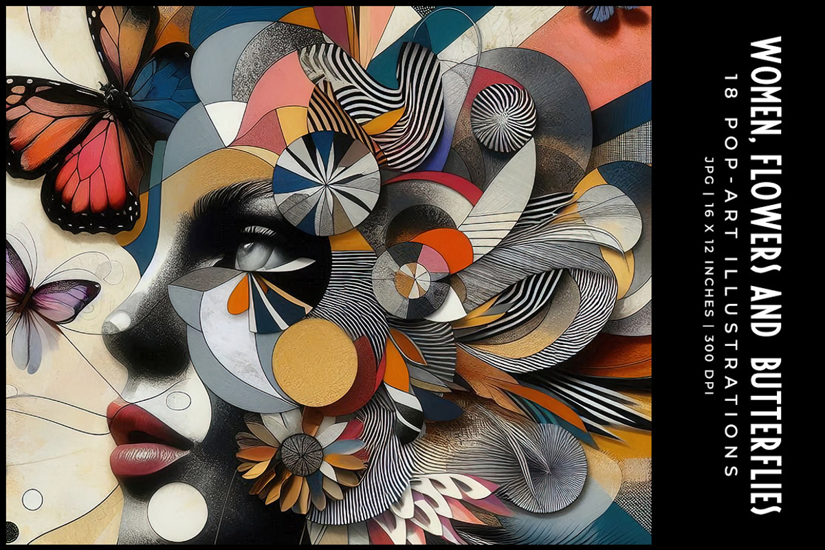 Women, Flowers and Butterflies, a Decorative Illustration by Digital Art Creations (Photo 1 of 12)