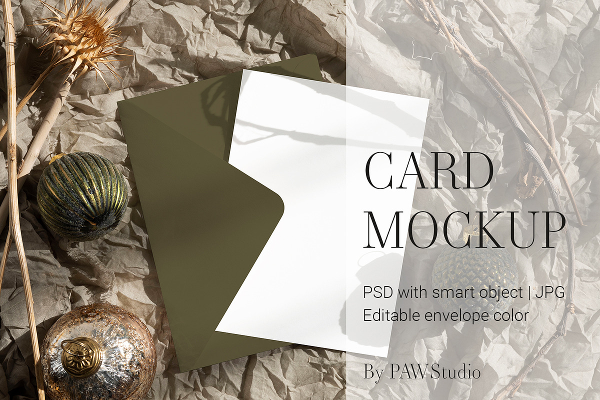 Xmas Card Mockup 5x7 8e ch4, a Merchandise Mockup by PawMockups (Photo 1 of 11)