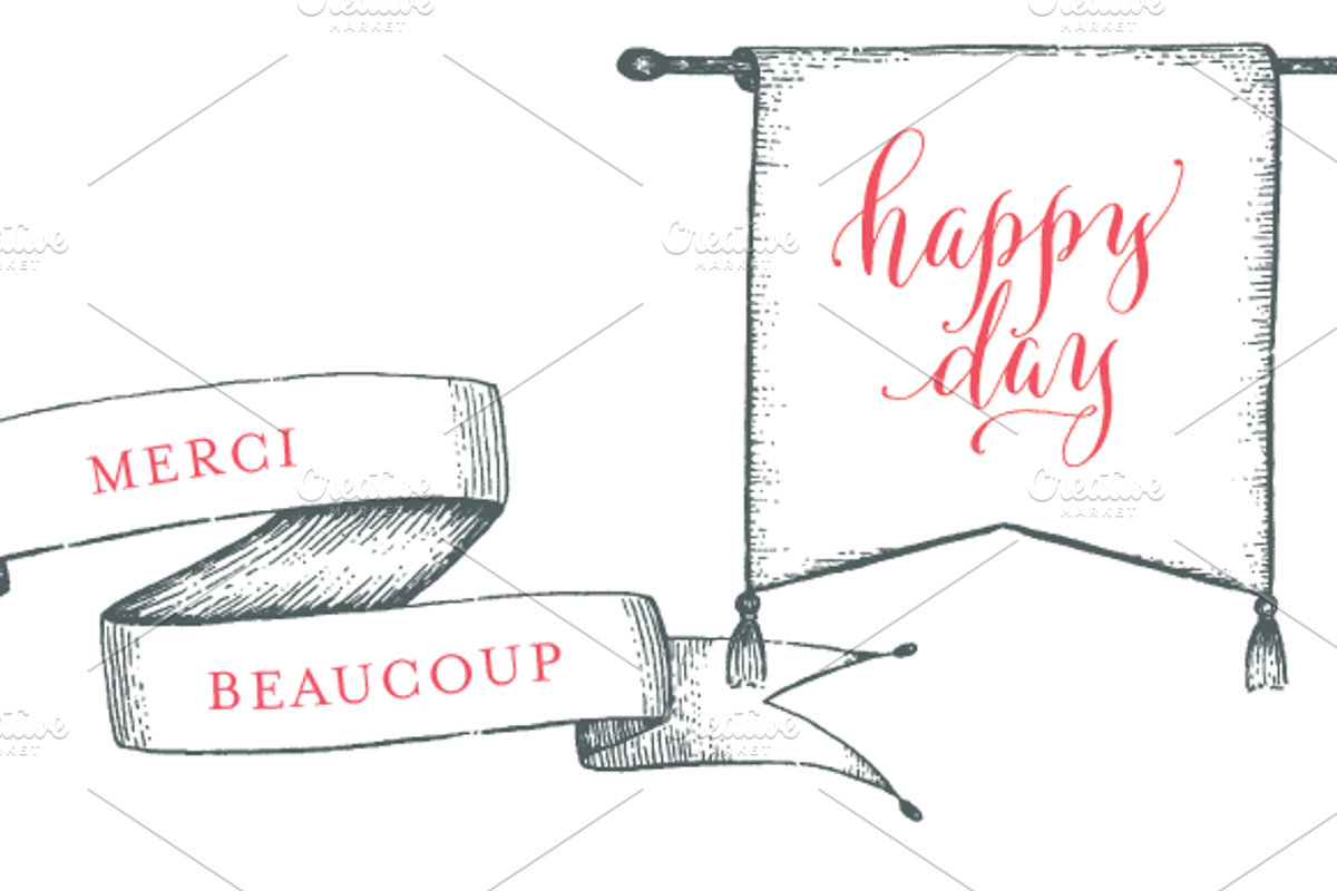 4 Hand Drawn Banners, an Illustration by Bianca Mascorro Art (Photo 3 of 3)