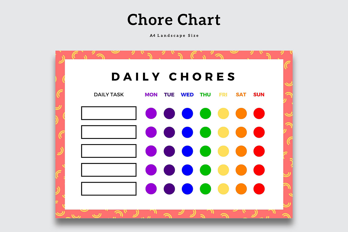 Colorful Daily Chores Template, a Stationery Template by Amit Debnath (Photo 1 of 2)