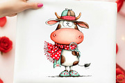 Whimsical Easter Cow Clipart, an Illustration by designcity5 (Thumbnail 3 of 5)