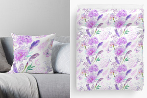 Anemone Seamless Patterns Watercolor