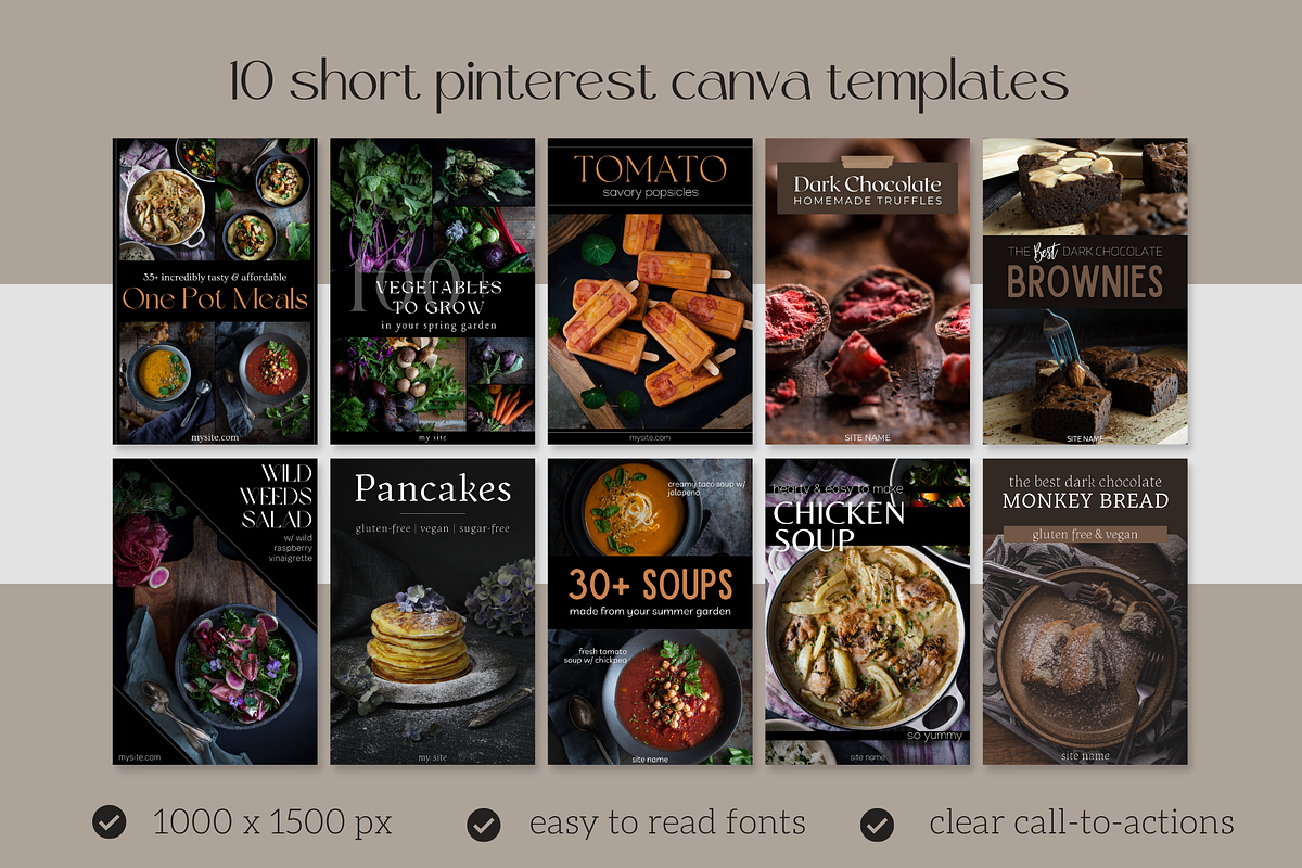 Dark Moody Pinterest Canva Templates, a Social Media Template by Made by Melody (Photo 2 of 8)