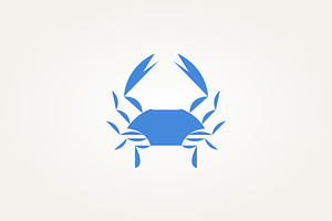 isolated blue crab silhouette logo, a Branding & Logo Template by Blazybone