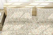 Vintage Floral Coral Mustard Cream, a Pattern Graphic by Mieken Petra Designs (Thumbnail 2 of 4)