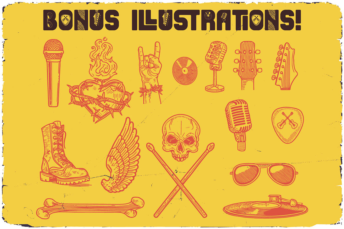 Born Loud Decorative Font, a Symbol Font by JumboDesign (Photo 6 of 6)