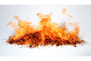 embers fire on white background ai, a Background Photo by pikepicture