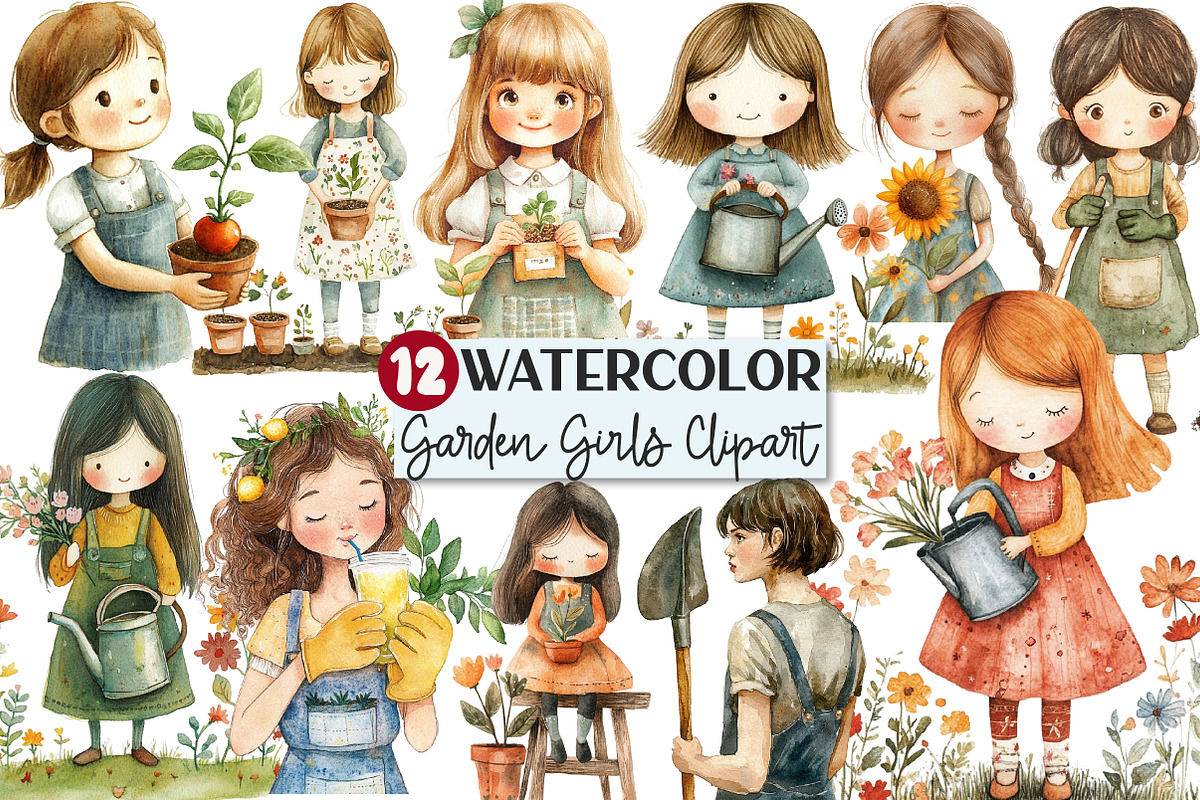 Garden Girl Clipart, an Illustration by Rose Art (Photo 1 of 3)