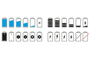 Battery Charge Levels And Status, an Illustration by Vector Creator