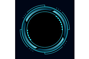 Hud round frame or border, sci, a Technology Illustration by Things for designers