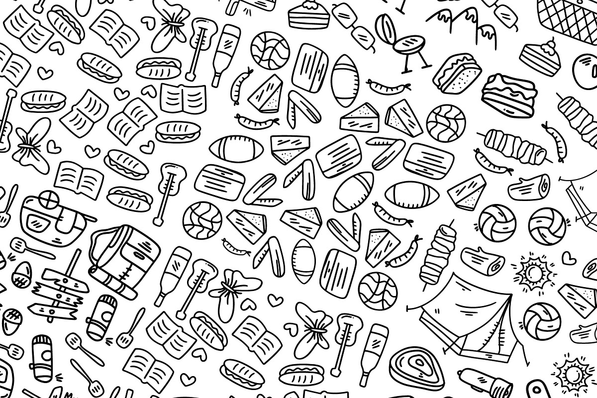 Picnic icon doodle 100 + set, an Outline Icon by foxndeer (Photo 2 of 3)