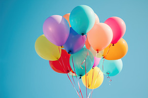 Colorful Balloons Floating in the Ai, a Photo by Iftikhar Alam