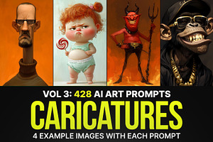428 Prompts for Caricatures Vol 3, an Illustration by Sevenstyles
