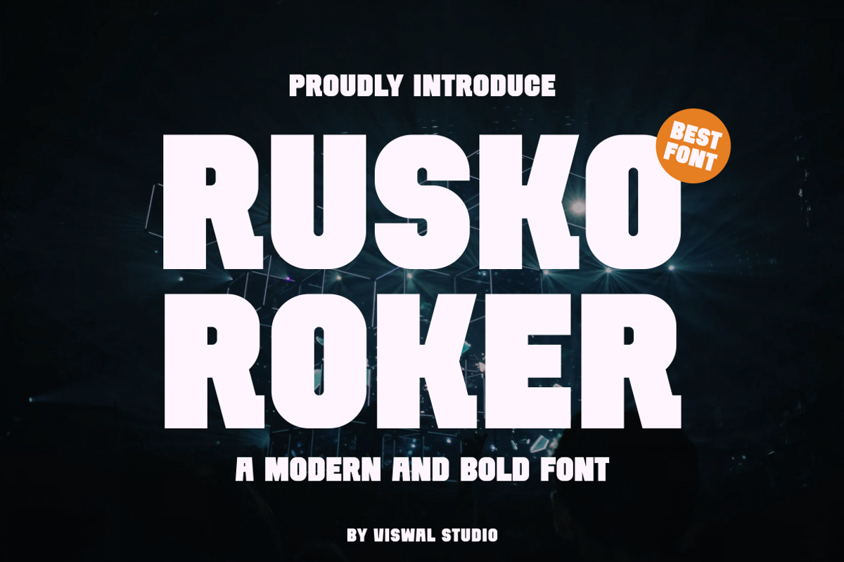Rusko Roker - Bold Modern Font, a Sans Serif Font by Viswal Studio (Photo 1 of 6)