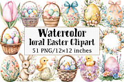 Floral Easter Clipart, an Illustration by Design Market (Thumbnail 1 of 5)