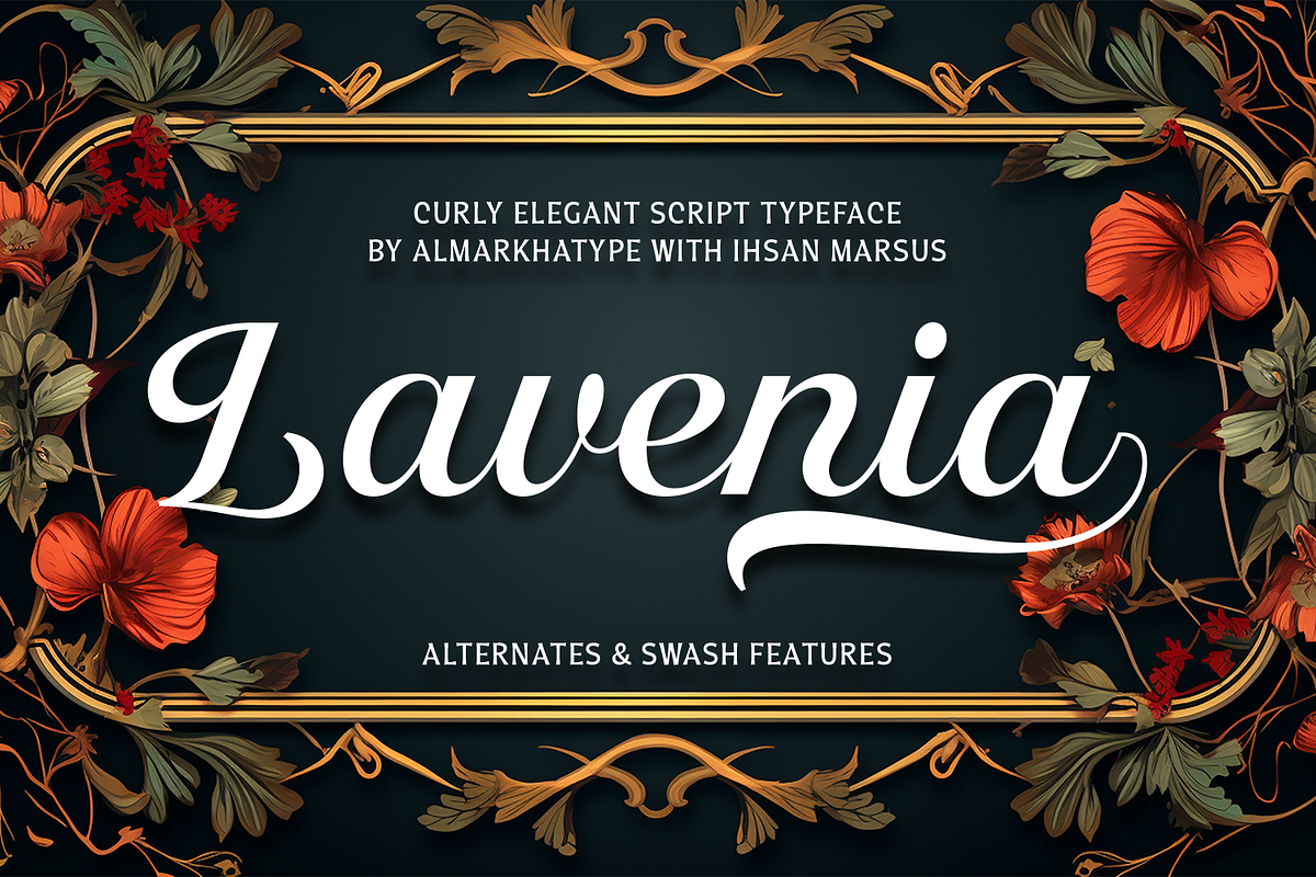 Lavenia – Beautiful Craft Script, a Script Font by Almarkhatype (Photo 1 of 10)
