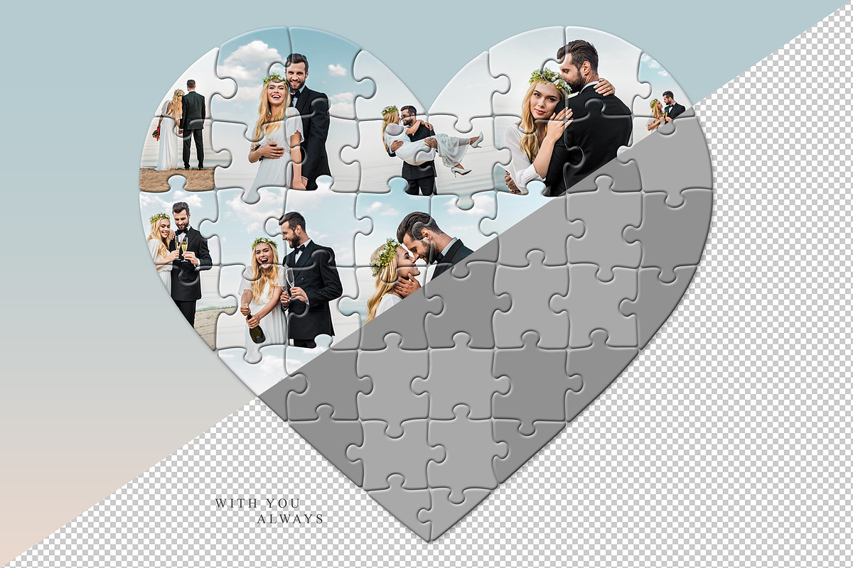 Love Heart Puzzle Photo Collage, a Social Media Template by DesignerCandies (Photo 2 of 5)