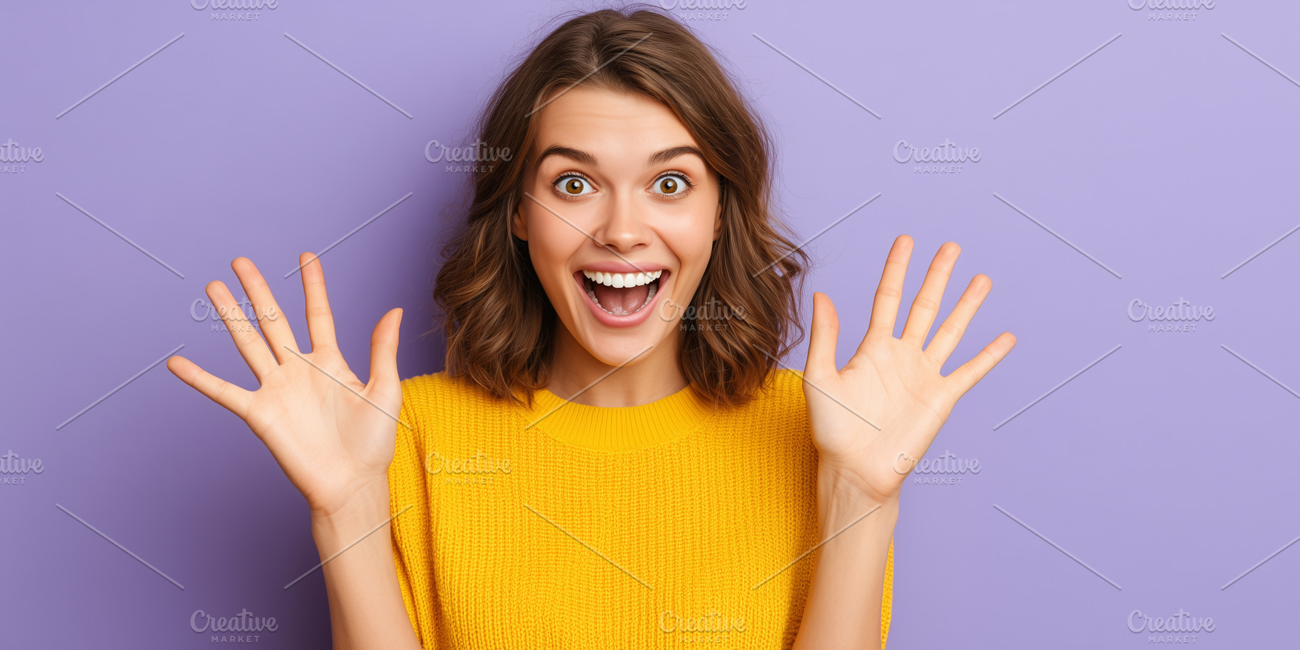 Surprised young woman with open, a Person Photo by MistyDay