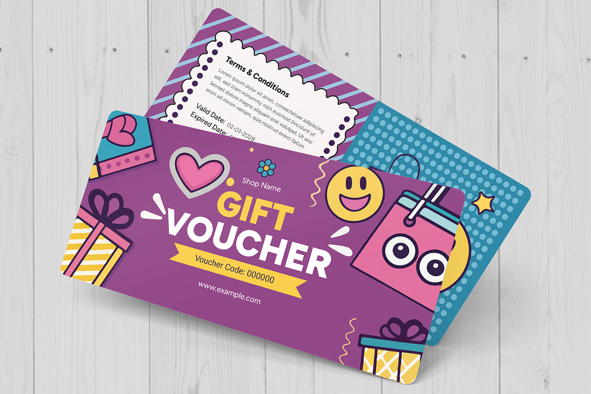 Colorful Gift Voucher Template, a Card Template by MightyDesign (Photo 3 of 6)