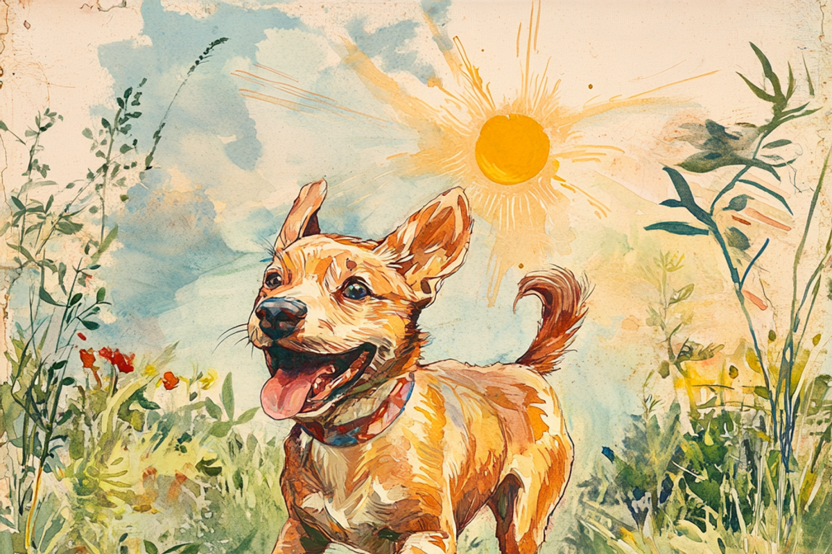 Playful Running Dog, a Background Graphic by Printable Treasure (Photo 2 of 5)