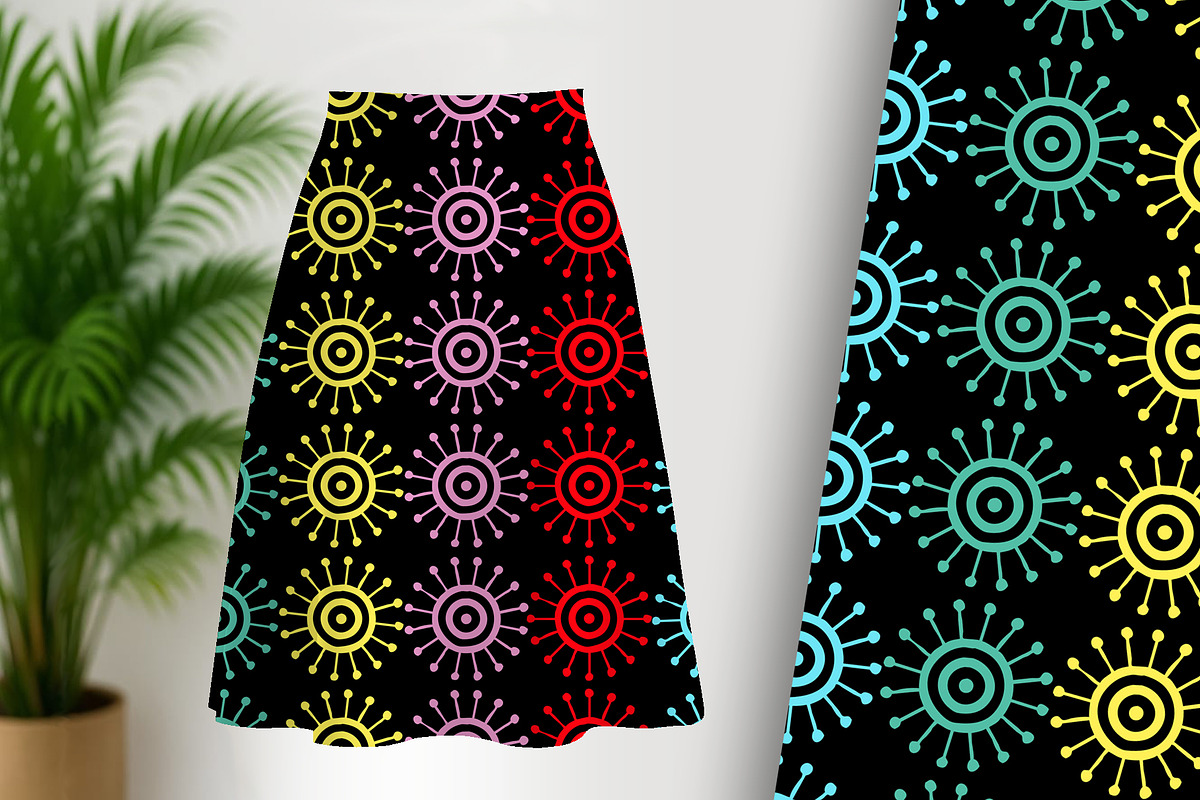 Bright Pop Art Circles on Black, a Pattern Graphic by Sharon Schwalbe (Photo 2 of 6)