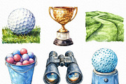 Watercolor Golf Court Clipart Bundle, an Illustration by Craft Nest (Thumbnail 4 of 6)