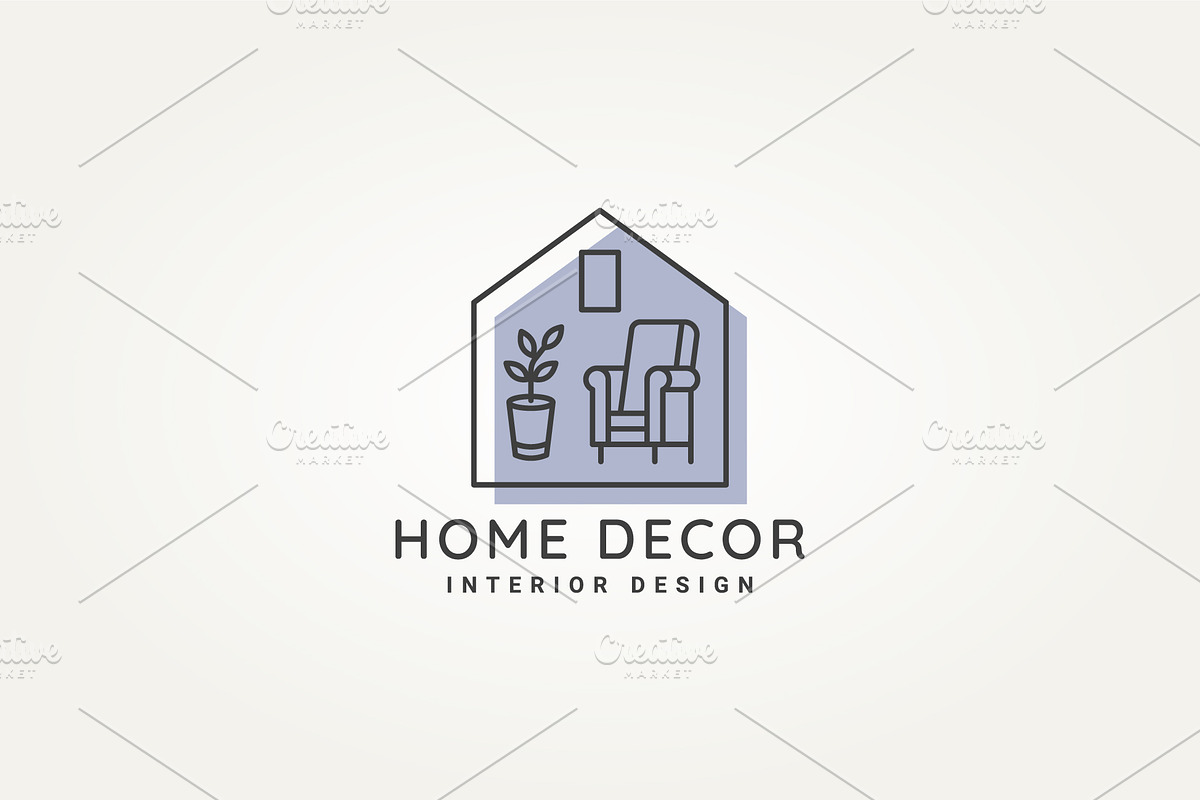 minimalist home decor interior logo, a Branding & Logo Template by Blazybone
