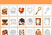 50 Thanksgiving Coloring Pages, an Object Illustration by Daffodil Dream Studio (Thumbnail 3 of 13)