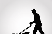 silhouette of a man mowing the lawn, an Illustration by Amazin_art (Thumbnail 13 of 21)