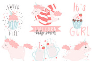 Unicorn baby - cute pink nursery set, an Animal Illustration by Artnis (Thumbnail 5 of 7)