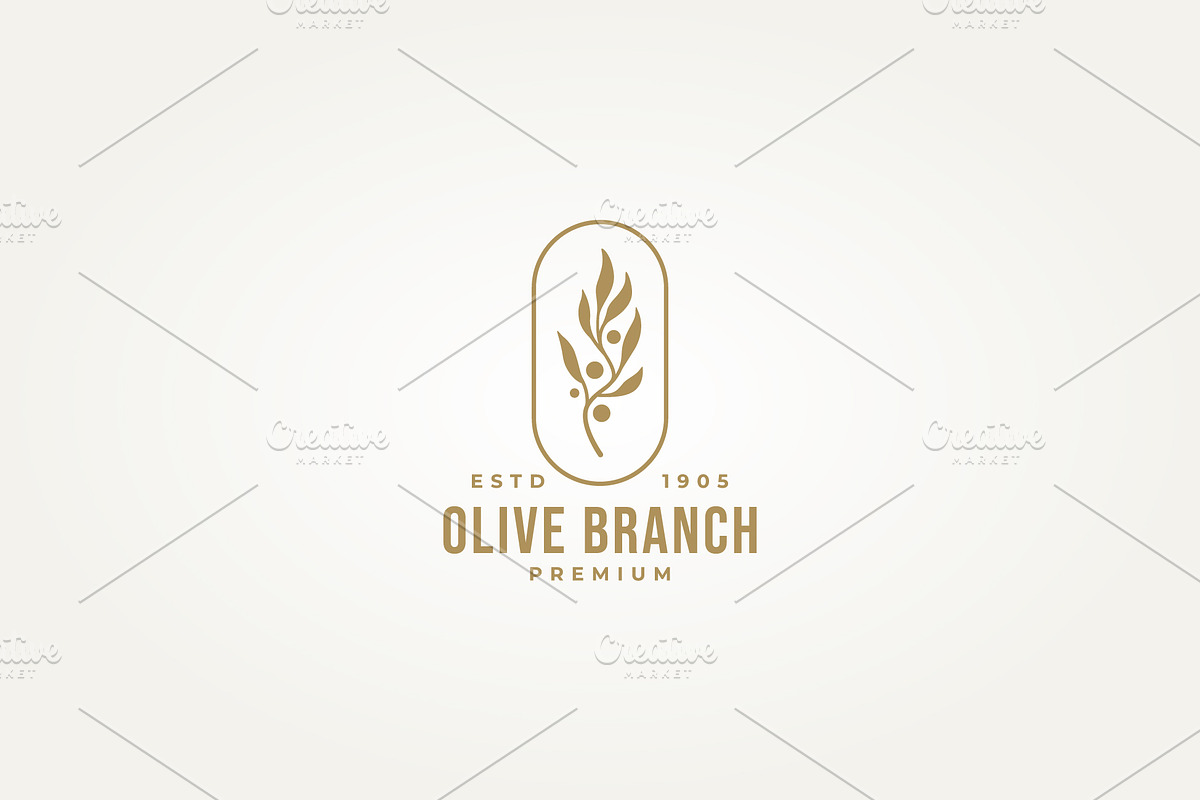 olive branch badge label logo vector, a Branding & Logo Template by Blazybone