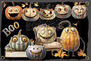 Quirky Halloween Pumpkin Clipart Kit, a Decorative Illustration by Area (Thumbnail 7 of 17)