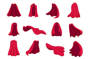 Red superhero cape. Cartoon capes, an Object Illustration by Valerie Bodnar