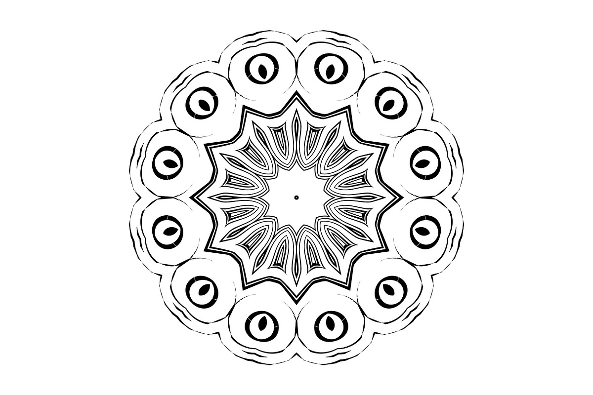 Black and White Mandala Patterns Set, a Decorative Illustration by NJ Himel (Photo 89 of 101)