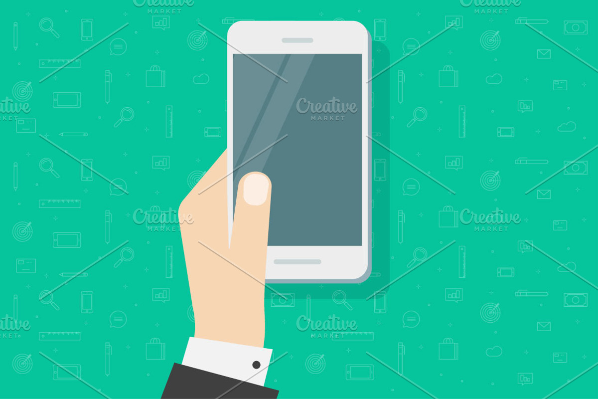 Cell Phone Hand Hold Vector Screen, an Illustration by vladwel (Photo 5 of 6)