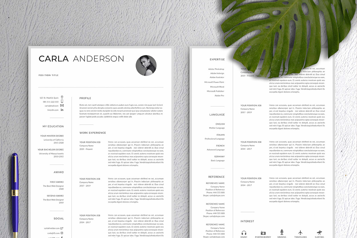 Resume Template / CV, a Resume Template by Peunayah (Photo 2 of 8)