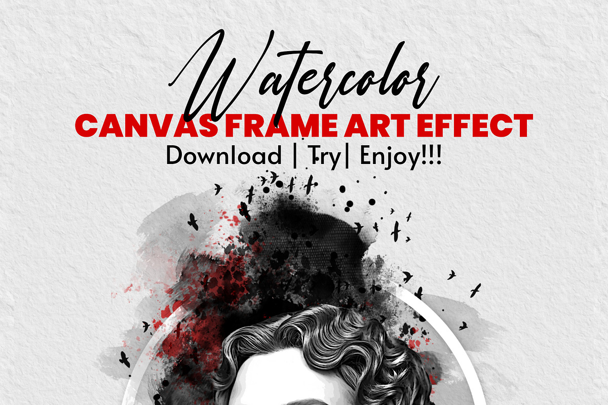Watercolor Canvas Frame Art Effect, an Action Add-On by MRI STUDIO (Photo 31 of 34)