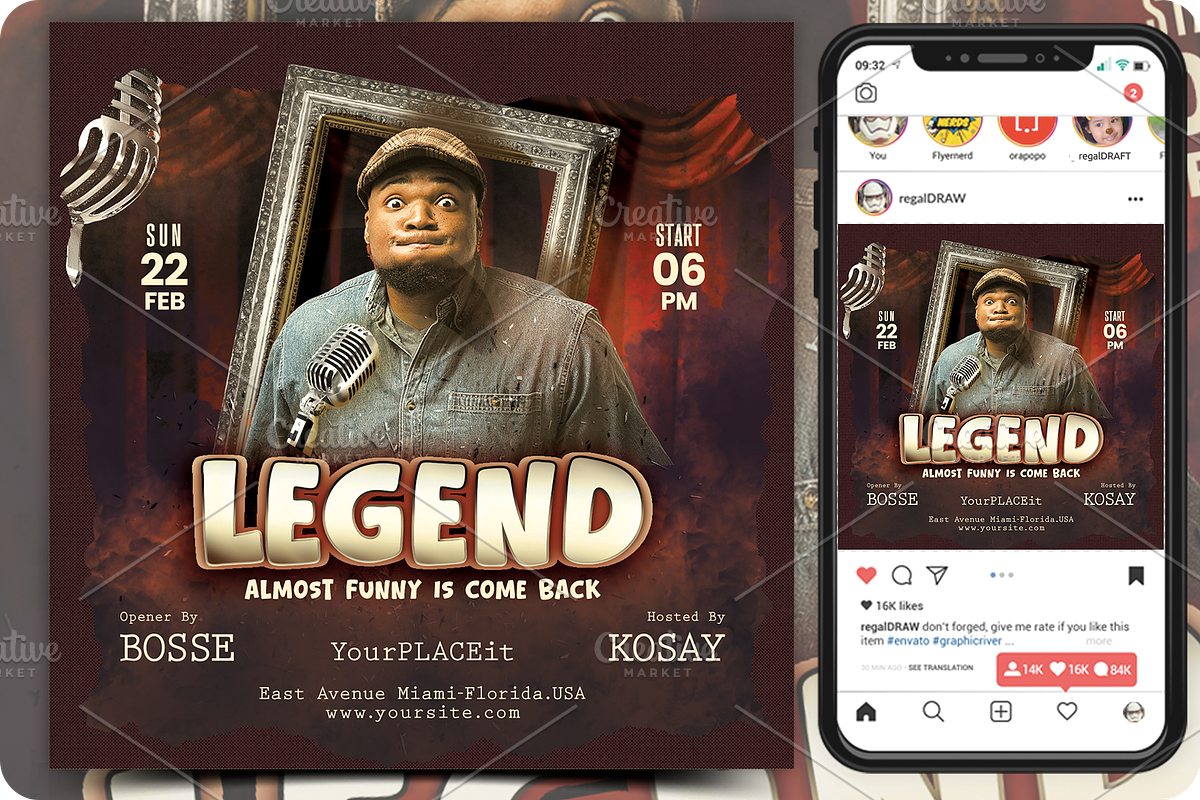 Stand Up Comedy Flyer, a Flyer Template by regalDRAW (Photo 4 of 4)